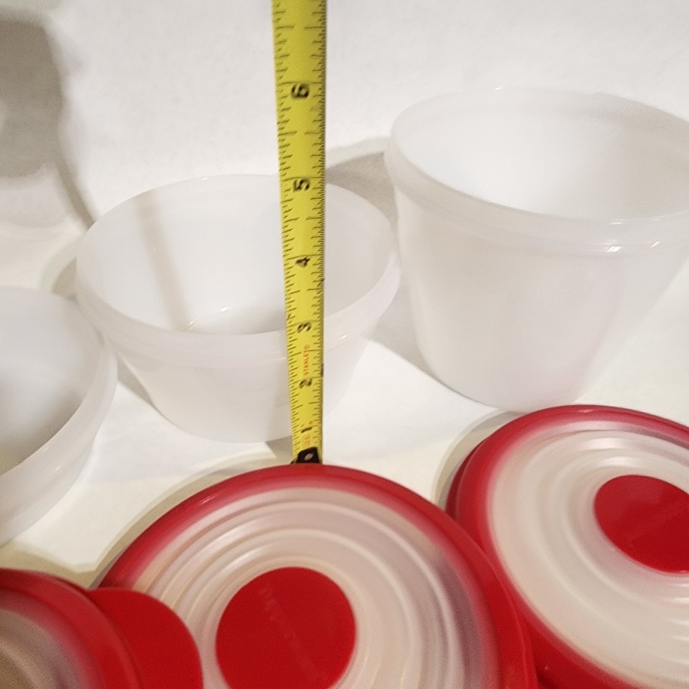 Tupperware Mini Stuffables Bowl Set of 3-Color‎ Red NEW - Picture 3 of 5